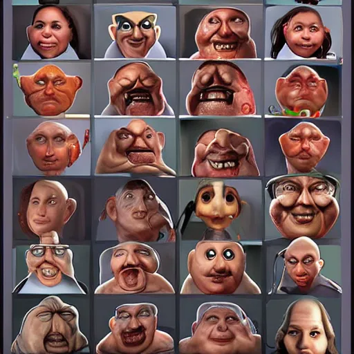 Prompt: sentient human toes with faces in the style of the thumb people from spy kids, realistic, detailed, digital art, artstation