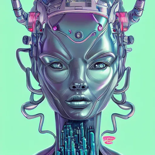 Prompt: cybernetic alien princess, extremely detailed, sharp focus, portrait, smooth, digital illustration, by james jean, by rossdraws, frank franzzeta, sakimichan