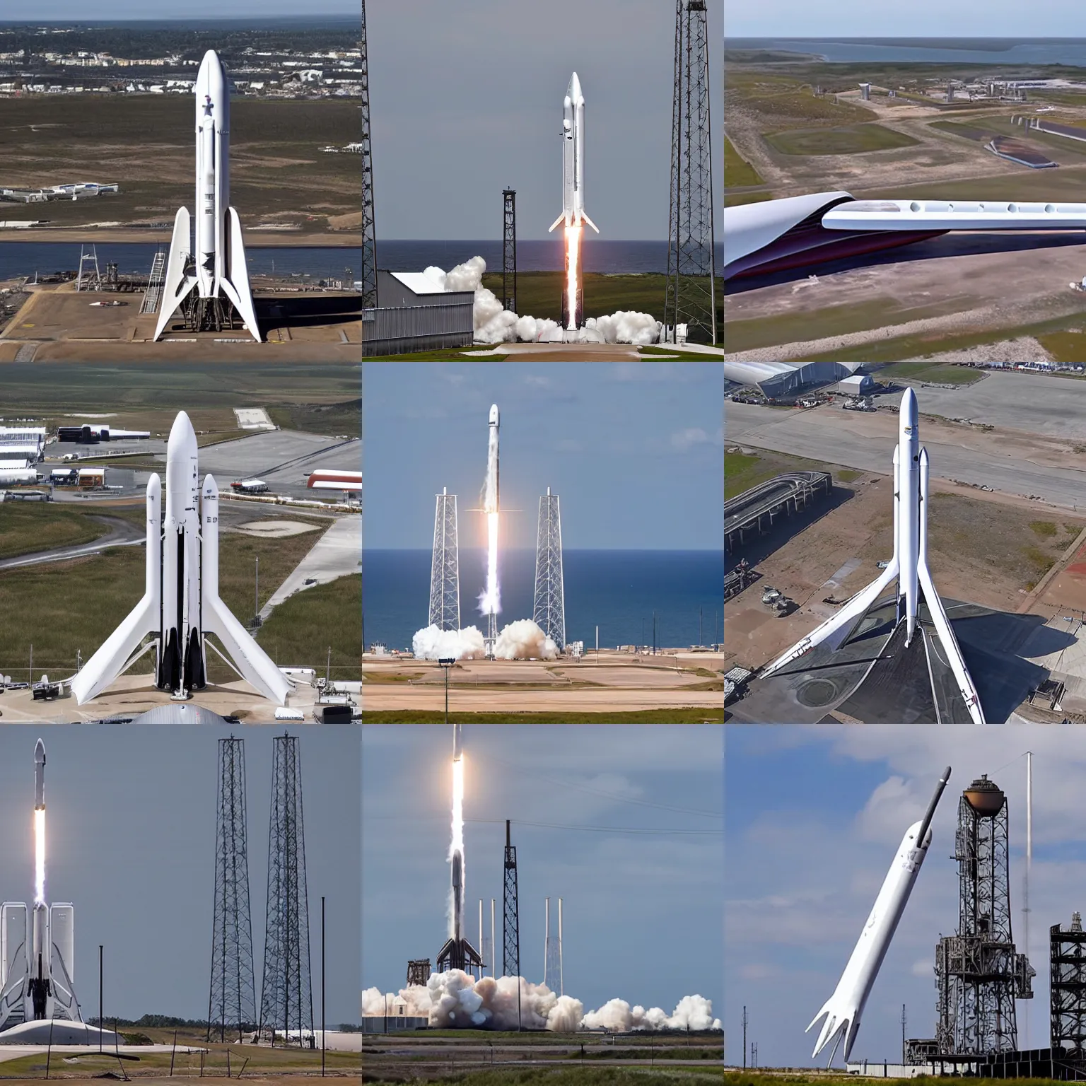 Prompt: spacex starship rocket on the launch pad, ready for launch