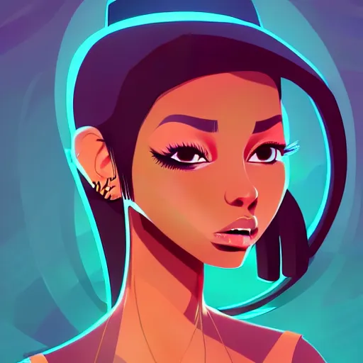 Image similar to 2 d character design, female rapper, vector art, digital art, portrait, 4 k, 8 k, sharp focus, smooth, illustration, concept art, music artist