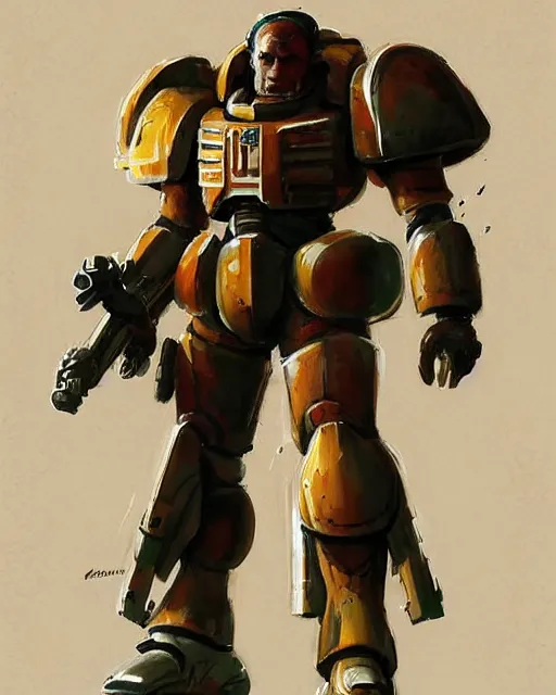 Prompt: a tau spacemarine in the style of jean giraud / ralph mcquarrie / syd mead / john berkey trending on artstation deviantart pinterest detailed realistic high resolution hd 8 k character portraits concept art