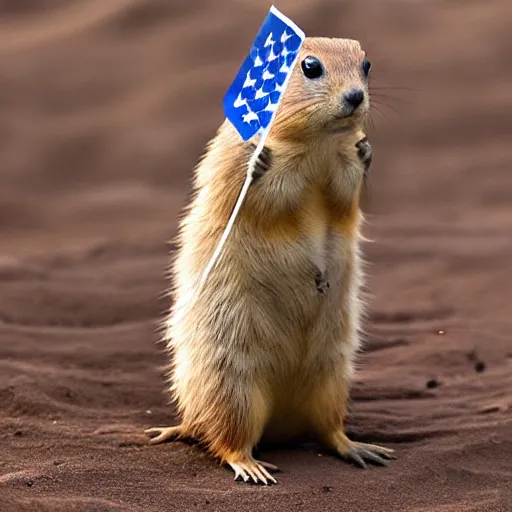 Image similar to prairie dog holding an american flag