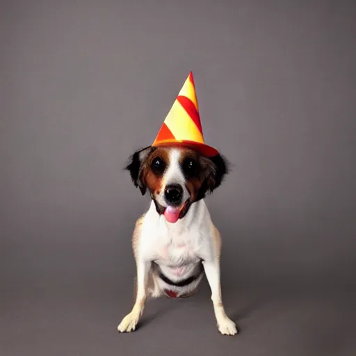 Image similar to dog wearing a party hat