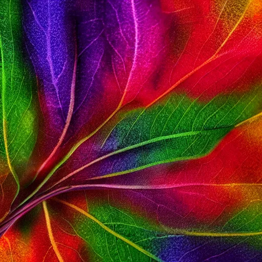 Image similar to rainbow leaf made out of!! smoke, octane render, 4 k, high detail