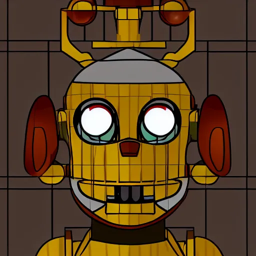 Image similar to a broken animatronic in a part of service room fnaf style digital art