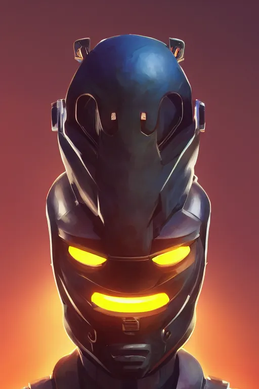 Image similar to epic mask helmet robot ninja portrait stylized as fornite style game design fanart by concept artist gervasio canda, behance hd by jesper ejsing, by rhads, makoto shinkai and lois van baarle, ilya kuvshinov, rossdraws global illumination radiating a glowing aura global illumination ray tracing hdr render in unreal engine 5