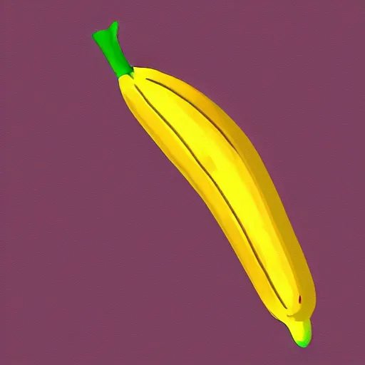 Image similar to anthropomorphic banana, digital painting