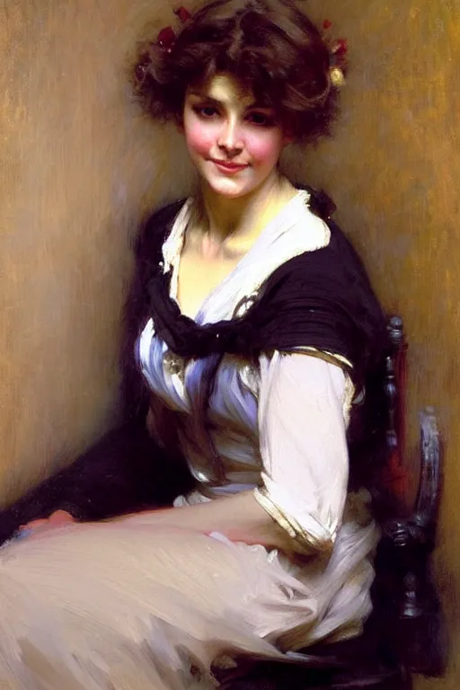 Prompt: victorian lady, painting by daniel gerhartz, bouguereau, detailed art,