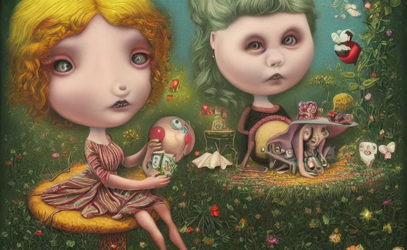 Prompt: a journey into my imagination, painting by mark ryden