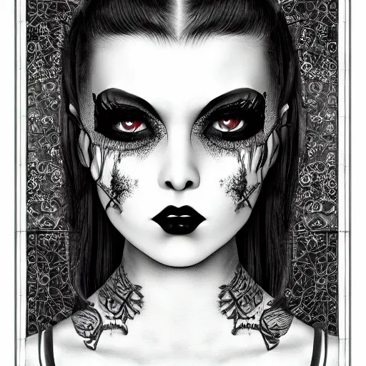 Image similar to portrait of young beautiful goth girl, hyper detailed h - 1 0 2 4 w - 1 0 2 4