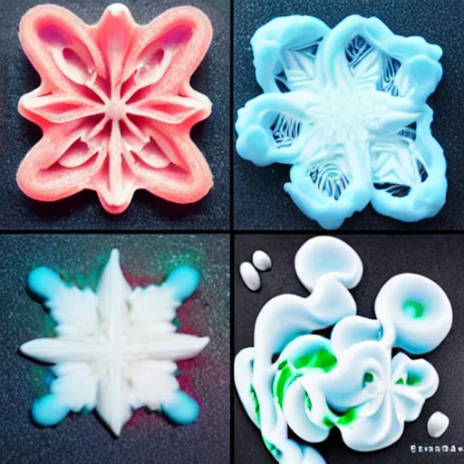 Image similar to delicious 3d printed candy sugars making fractal patterns out of printed sugar
