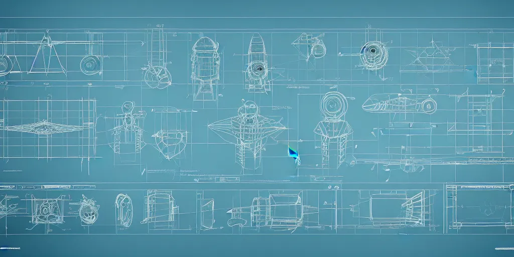 Prompt: blueprint for meme generation process, seriosly, complex geometry, detailed, artstation, 8 k, sci - fi, pastel colors, props, panel, concept, simon stalenhag, blueprint, items and gadget, big medium small, blueprint, vintage