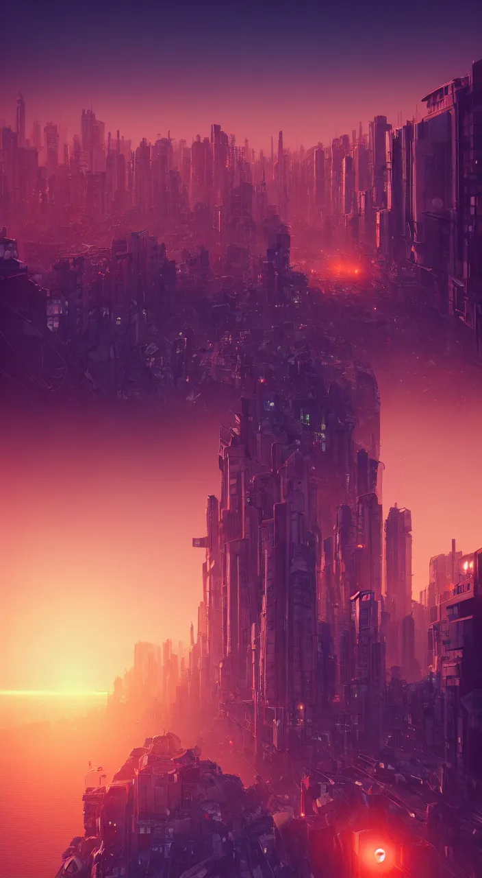 Prompt: facing the desperate and endless call of the void, modern cityscape, beautiful sunset, unreal 5 render, vivid colors, high detail, studio ghibli, digital art, octane render, beautiful composition, trending on artstation, award - winning photograph, masterpiece