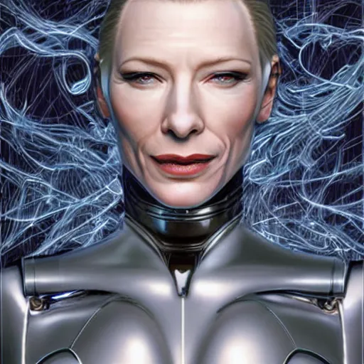 Image similar to cate blanchett as an android by hajime sorayama