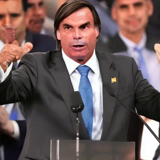 Image similar to bolsonaro handing a middle finger