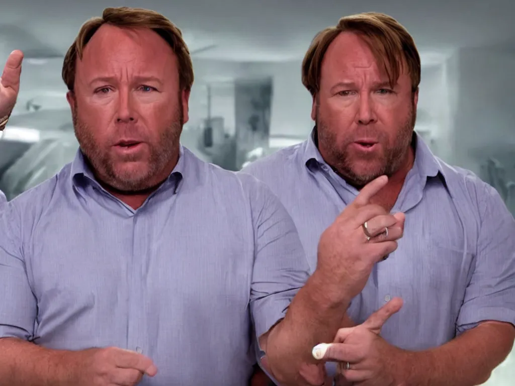 Image similar to alex jones has a terrible nightmare in tim and eric awesome show great job