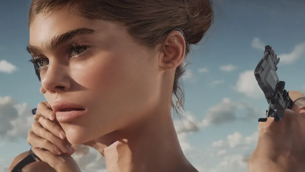A shot from the James Bond movie starring Kaia Gerber, | Stable