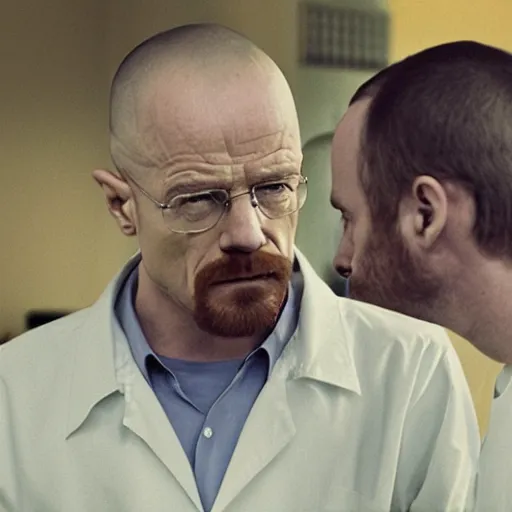 Prompt: crackhead walter white sniffing cocaine with jesse pinkman, 4 k