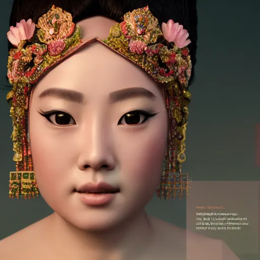 Image similar to a 8 0 megapixel portrait of a pretty princess from the song dynasty, # makeup by ohrai, noriyoshi, rendered in octane 8 k subsurface scattering