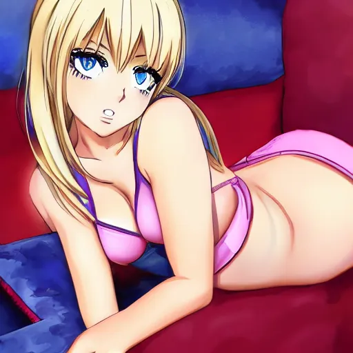 Prompt: Kate Upton anime girl