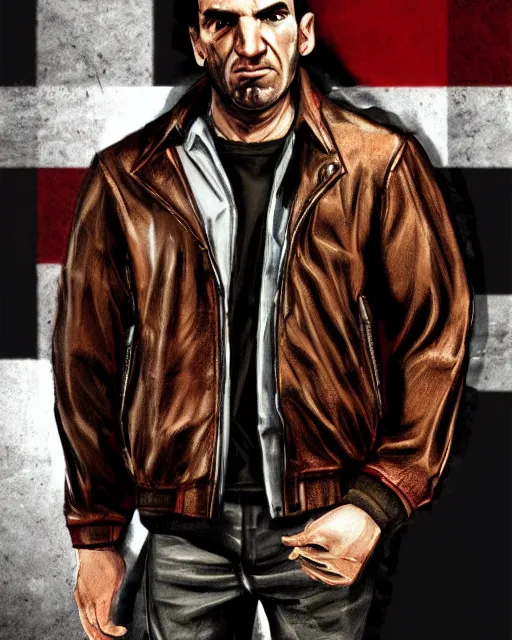 GTA IV Niko Bellic Brown Bomber Jacket