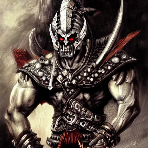 a portrait of shao kahn, digital painting, masterpiece, Stable Diffusion