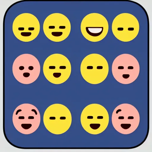Image similar to a set of 2 x 2 emoji icons with happy, angry, surprised and sobbing faces. the emoji icons look like watermelon