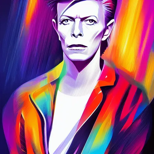 Image similar to david bowie portrait : alena aenami