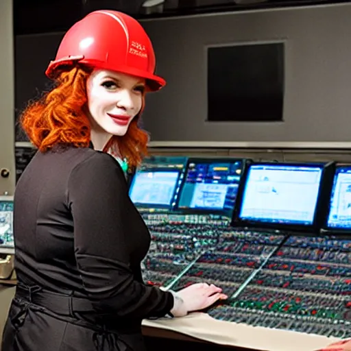 Image similar to christina hendricks as engineer,