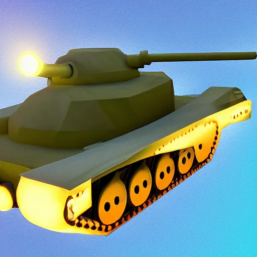 Prompt: a cute chubby tank icon stylized digital illustration radiating a glowing aura global illumination ray tracing hdr fanart arstation