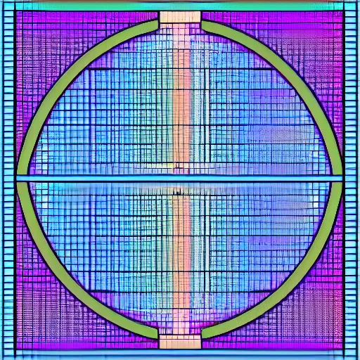 Prompt: opalescent complex numbers, pixelation axis of symmetry, reflective mesh graph theory, focus