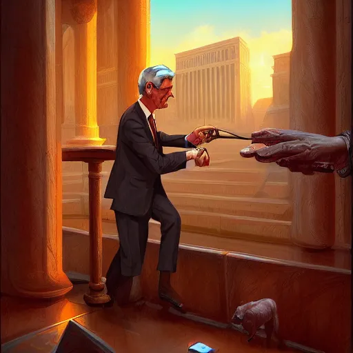 Image similar to jerome powell, money by isaac asimov and marc simonetti