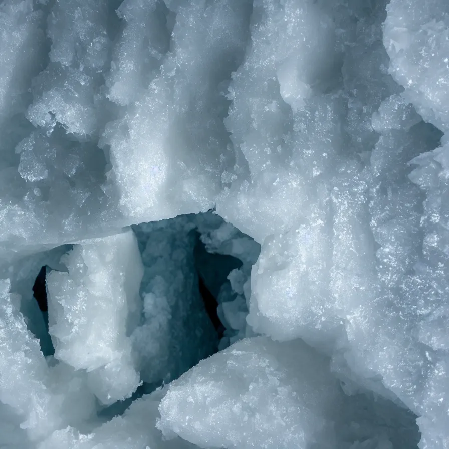 Prompt: cream cheese inside an ice cavern, hd photo