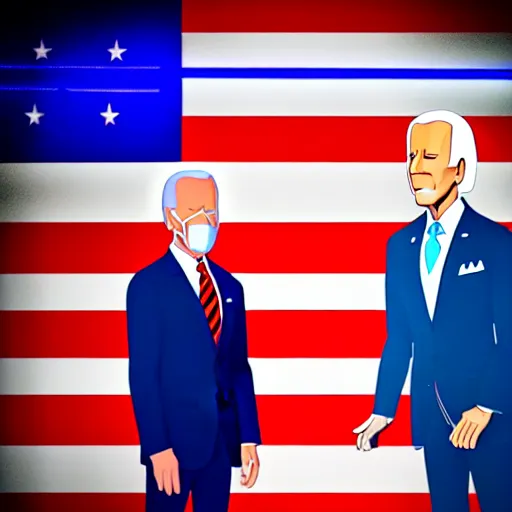 Image similar to cartoon of joe biden and peter parker standing proudly shoulder to shoulder ultra realistic, lens flare, atmosphere, glow, detailed, intricate, full of colour, cinematic lighting, trending on artstation, 4 k, hyperrealistic, focused, extreme details, unreal engine 5, cinematic, masterpiece, ultra realistic, hyper realistic, highly detailed, sharp focus, digital art