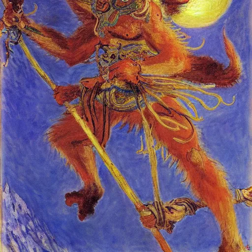 Image similar to Sun Wukong, Journey to the west, Claude Monet