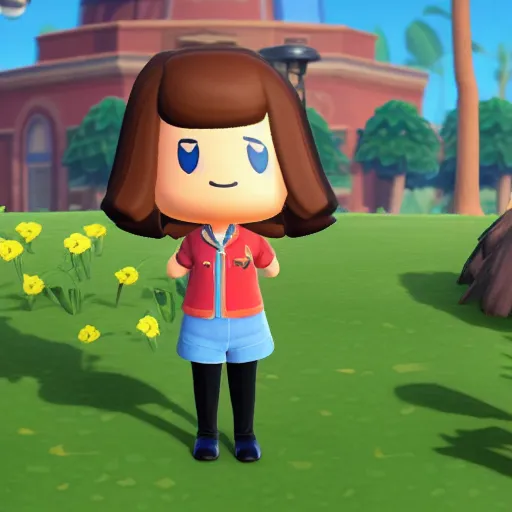 Prompt: Film still of Gal Gadot, from Animal Crossing: New Horizons (2020 video game)