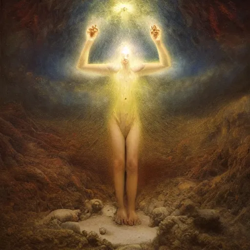 Image similar to etheric transfiguration, beautiful oil painting by Agostino Arrivabene,