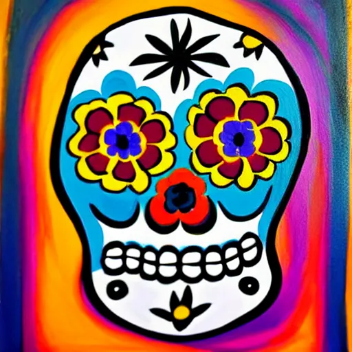 Prompt: Dia De Los Muertos, painting