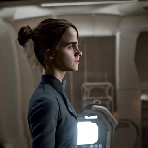 Image similar to Movie still of protomolecule Emma Watson in The Expanse