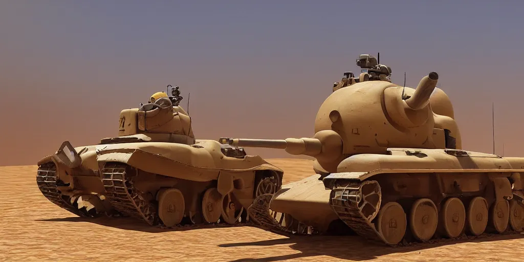 Prompt: a minion sitting on a tank in the desert, gulf war, afghanistan, middle east, award winning photo, angular, unreal engine 5 highly rendered, global illumination, detailed and intricate