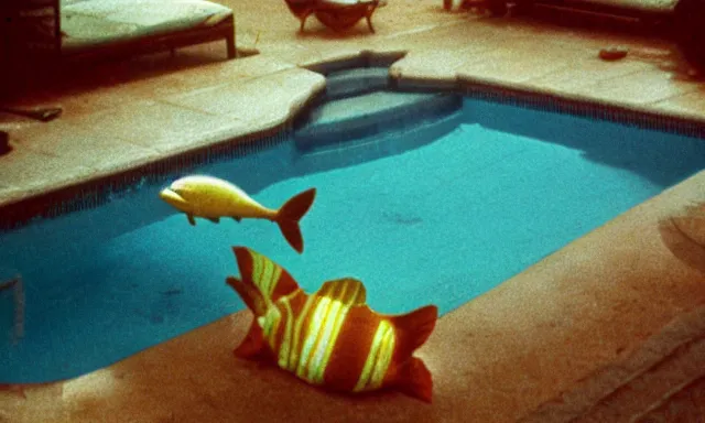 Image similar to sea creature in pool, photo from the 80s