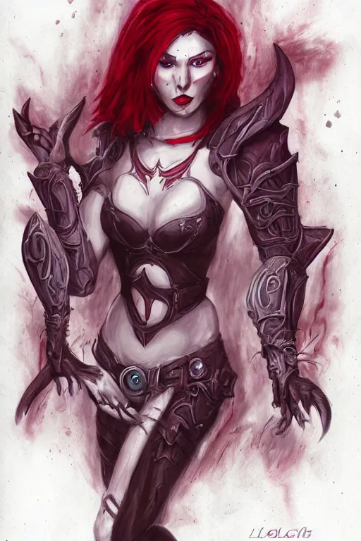 Prompt: lilith from diablo IV by loish