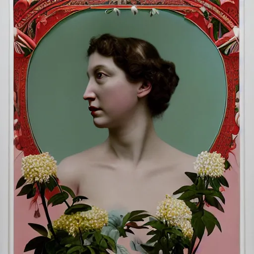 Image similar to flowers exploding in her face, film still by wes anderson, depicted by canova, limited color palette, very intricate, art nouveau, highly detailed, lights by hopper, soft pastel colors, minimalist