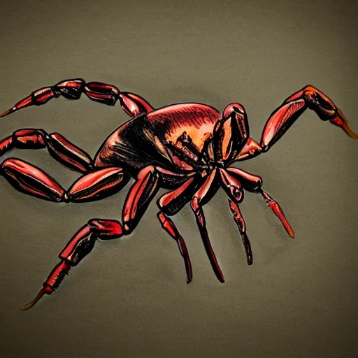 Prompt: a realistic scorpion drawing