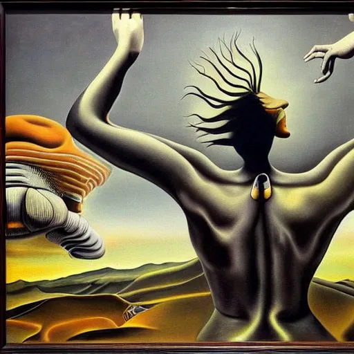 Image similar to detailed realistic surrealist painting in the style of salvador dali