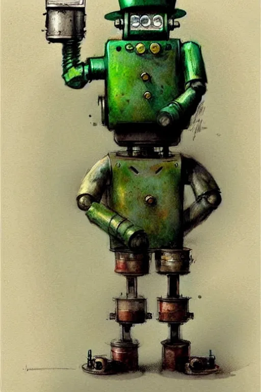 Image similar to ( ( ( ( ( 1 9 5 0 s robot leprechaun. muted colors. ) ) ) ) ) by jean - baptiste monge!!!!!!!!!!!!!!!!!!!!!!!!!!!!!!