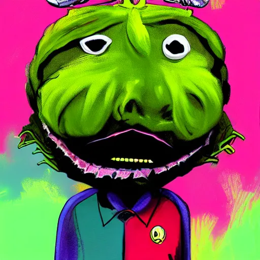 Image similar to snoop dogg tennis ball monster ,tennis ball, colorful, digital art, fantasy,chalk, magic, trending on artstation, ultra detailed, professional illustration by Basil Gogos