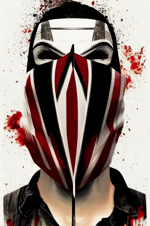 Image similar to random masked guy from the purge movie. pop art, aesthetic art, 8 k, asymmetrical, high details, digital painting, concept art, smooth, beautiful, amazing details, full body perfect, sharp focus, illustration, intricate, art by arstation and mimmo rottela, pixels art by paul robertson