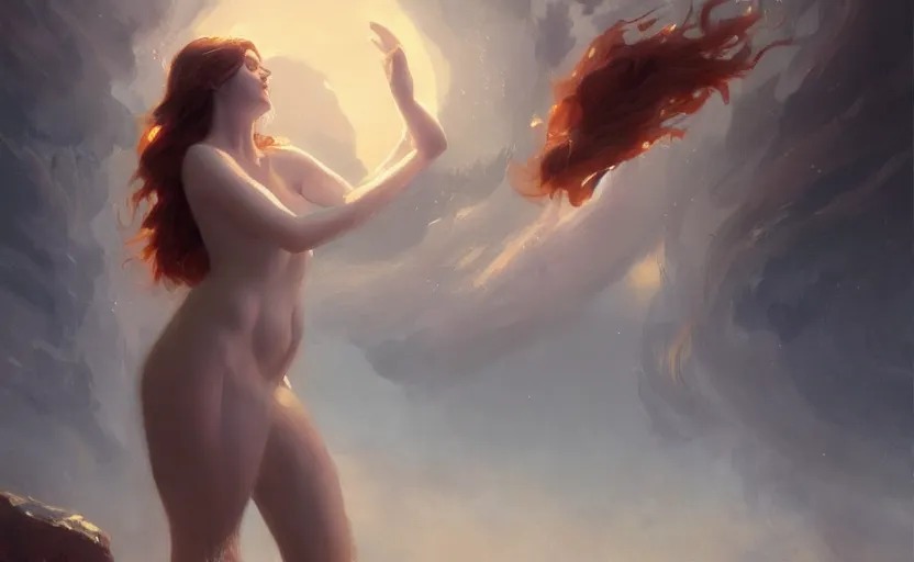 Image similar to A painting of Aphrodite trending on artstation in the style of Greg Rutkowski