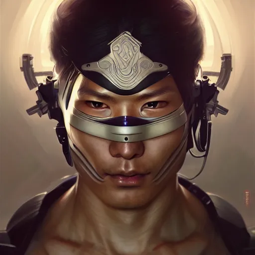 Prompt: ultra realistic illustration, a japanese male cyborg ninja, intricate, elegant, highly detailed, digital painting, artstation, concept art, smooth, sharp focus, illustration, art by artgerm and greg rutkowski and alphonse mucha